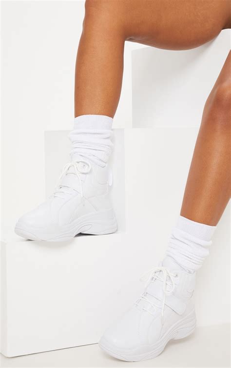 chunky high top sneakers.